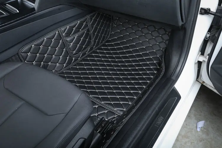 Custom Automotive Car Floor Mats For VW Golf 4 1999 2000 2001 2002 2003 Auto Luxury Leather Men Women Car Mats Full Coverage