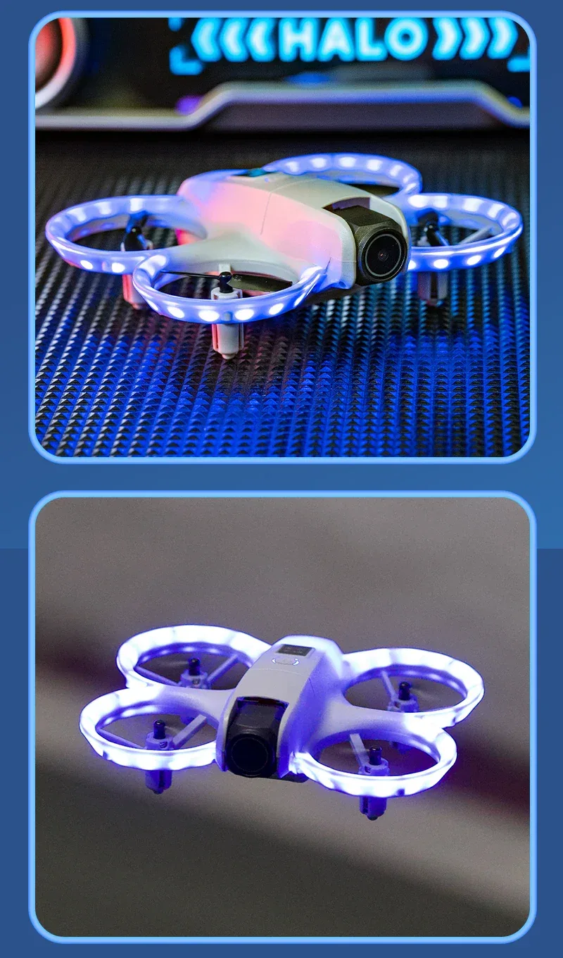 New H135 Mini Drone WIFI FPV Hover Professional 4K Camera Pocket Coloful Lights Dron Rc Plane Foldable Quadcopter RC Toys Gifts
