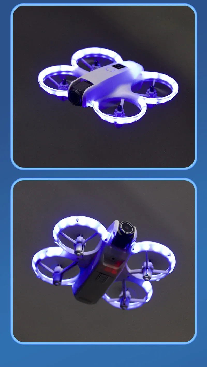 New H135 Mini Drone WIFI FPV Hover Professional 4K Camera Pocket Coloful Lights Dron Rc Plane Foldable Quadcopter RC Toys Gifts