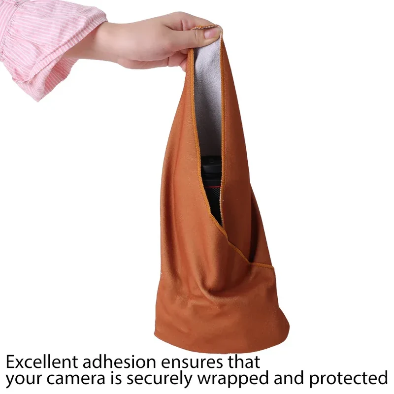 Protective Wrap Soft Cleaning Cloth for Camera Lens Tablet Dustproof Self Adhesive Lens Wrapping Foldable Cloth Camera Bag