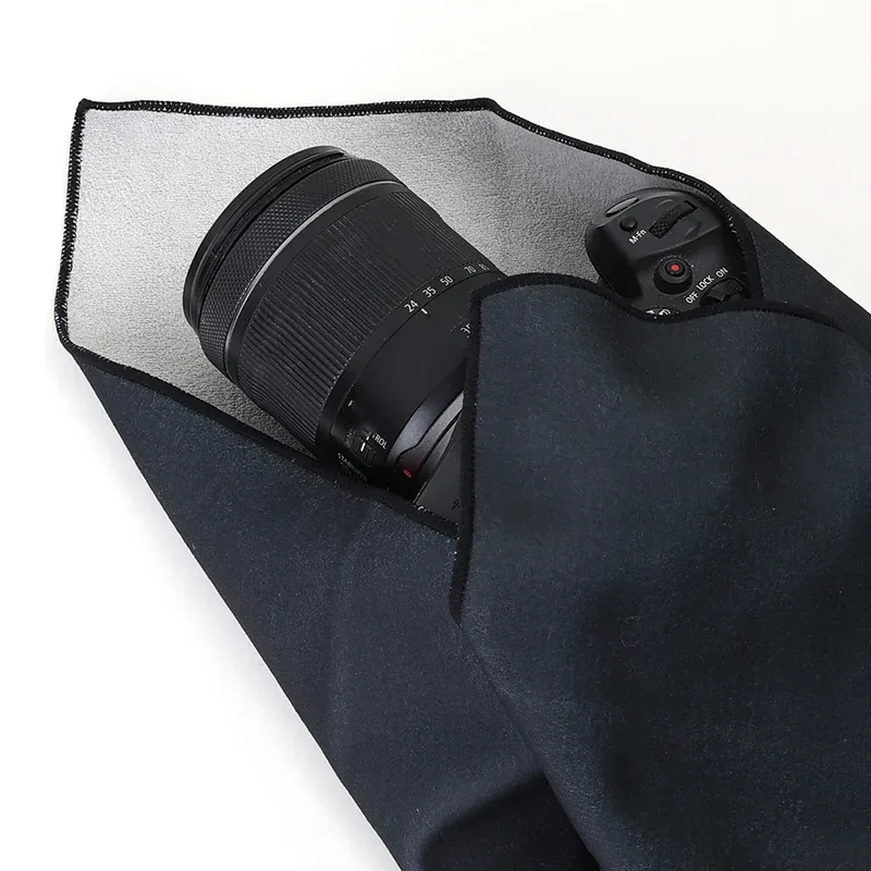 Protective Wrap Soft Cleaning Cloth for Camera Lens Tablet Dustproof Self Adhesive Lens Wrapping Foldable Cloth Camera Bag