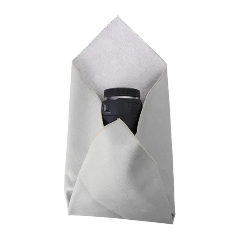 Protective Wrap Soft Cleaning Cloth for Camera Lens Tablet Dustproof Self Adhesive Lens Wrapping Foldable Cloth Camera Bag
