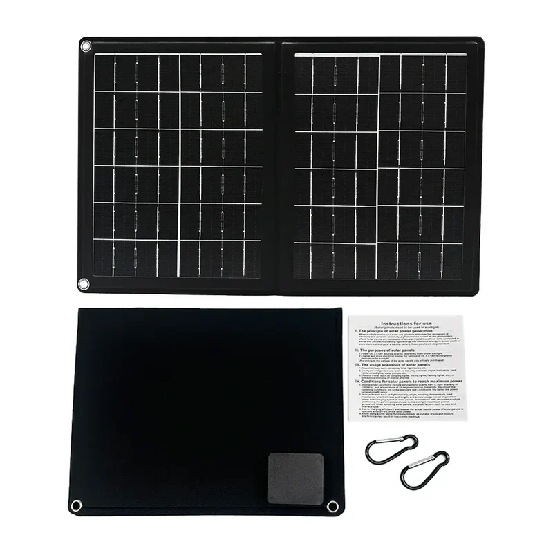 Practical Solar Panel Foldable Power Bank SOECOPO 40W Portable Charge Phone Outdoor Activities USB + Type - C 5V/2.4A Camping