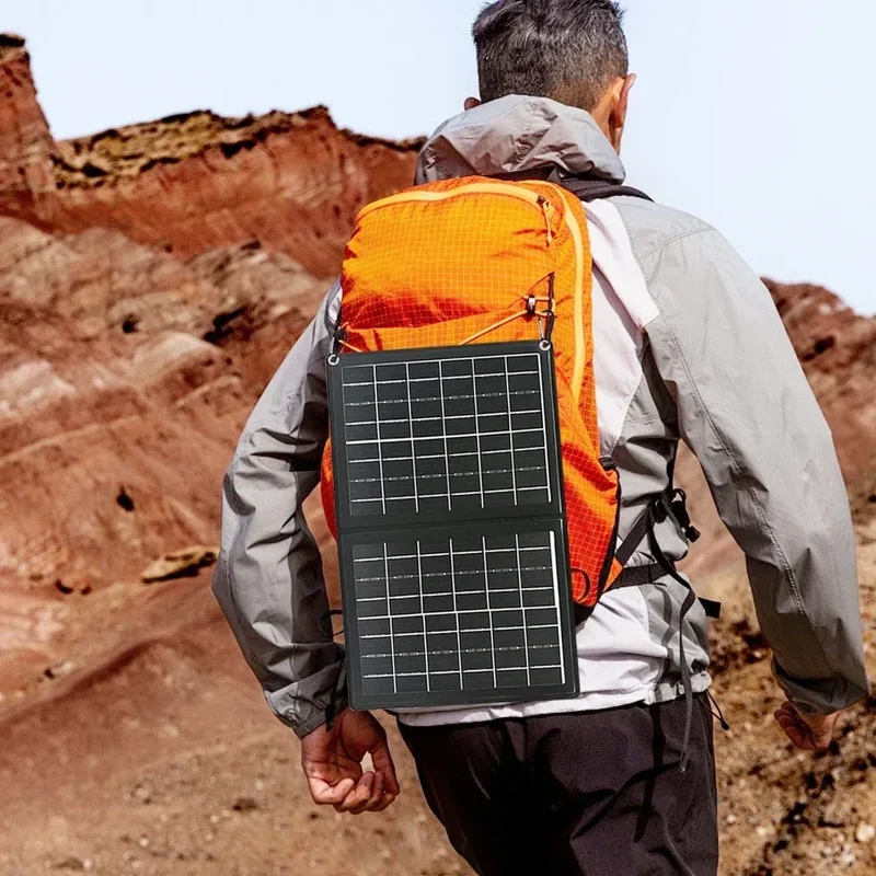 Practical Solar Panel Foldable Power Bank SOECOPO 40W Portable Charge Phone Outdoor Activities USB + Type - C 5V/2.4A Camping