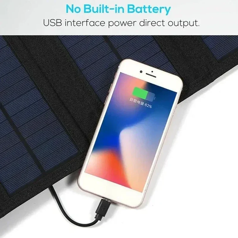 70/40W Foldable Solar Panel 5V USB Portable Battery Charger for Cell Phone Outdoor Waterproof Power Bank for Camping Accessories