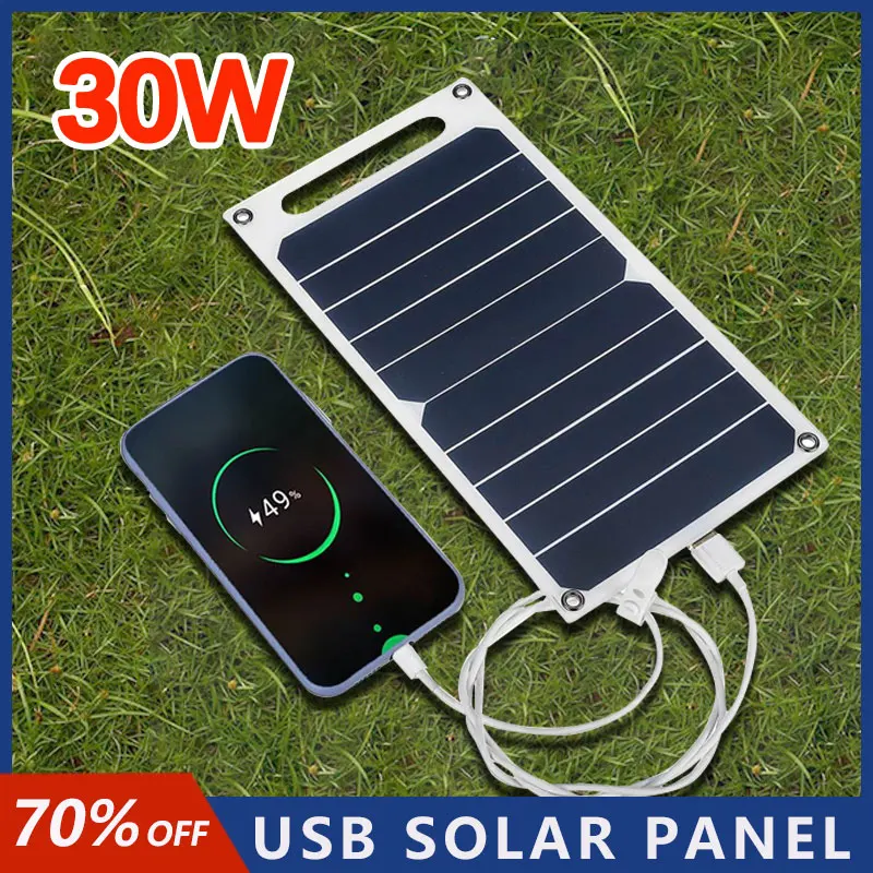 Portable 25-35W Sunpower Solar Panel 5V USB Charger for Power Bank Smartphone Outdoor RV Camping Home Solar Charger