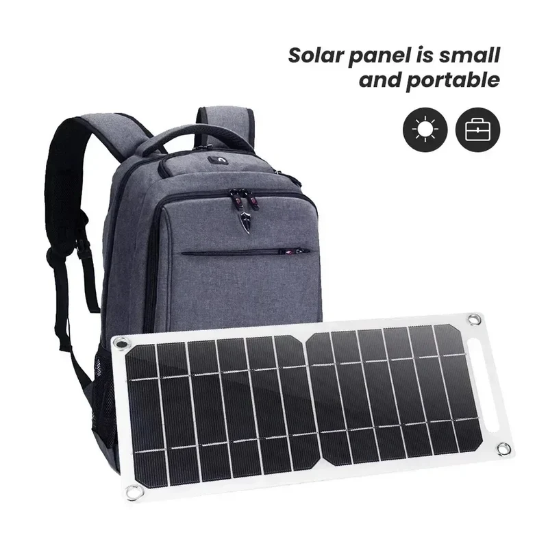 6W USB Solar Charger Portable Waterproof Panel For Outdoor Camping Hiking Mobile Phone Power Bank Charging