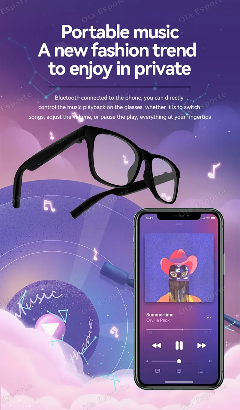 2025 AI Voice Video Call Real-time Translation Intelligent Question Answering Smart Glasses UV400 Protection Sport BT Sunglasses