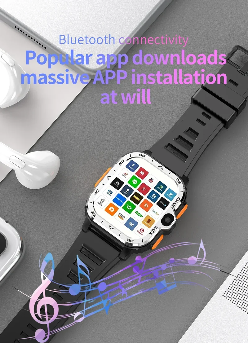 2024 New SIM Smart Watch 2.03inch 4G Network GPS Wifi NFC Dual Camera 64G ROM Storage Google Play Small mobile phone Smartwatch
