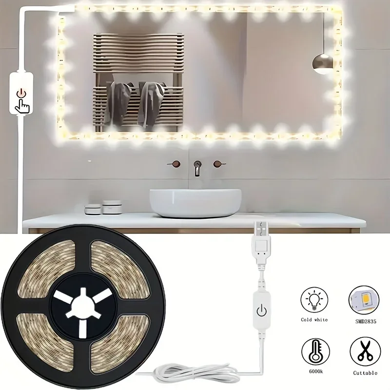 Led Strip Lights Touch Switch Dimmer USB DC5V 30LEDs/m 2835 Flexible Lights Tape Ribbon For Room Kitchen Cabinet Lighting Decor