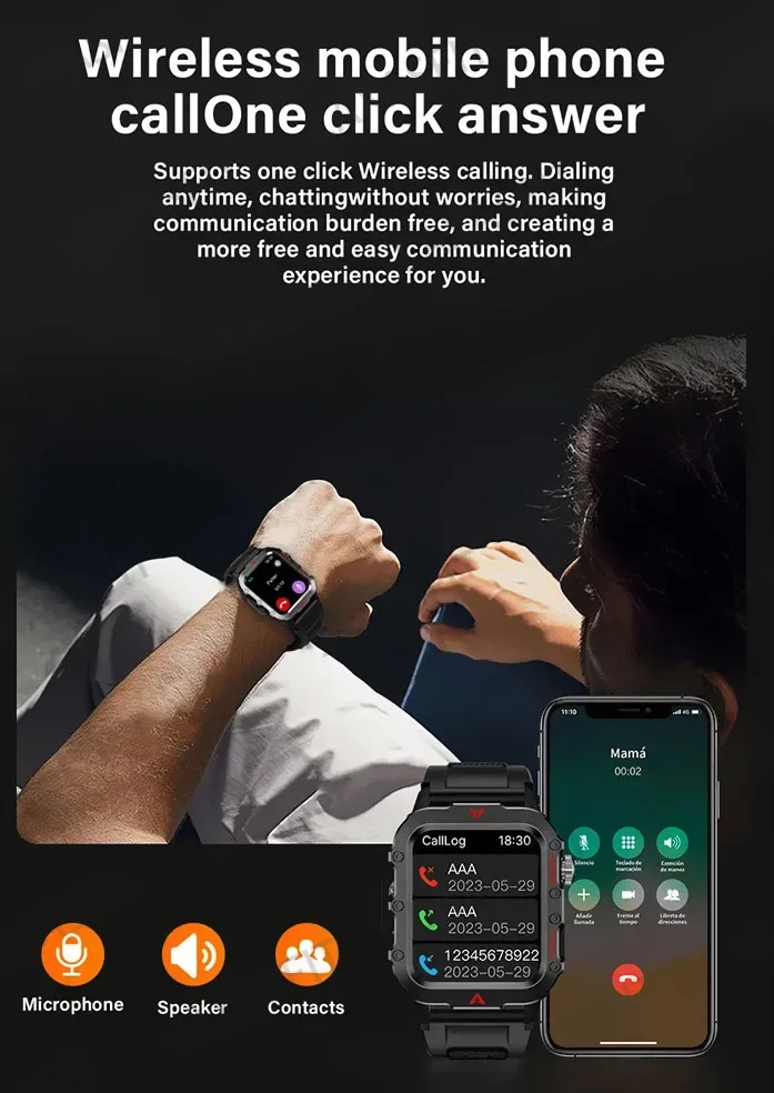 2025 Smartwatch New GPS Smart Watch Men 1.71 Inch HD Display Screen GPS & Make/Receive Phone Calls 340mAh Battery Smart Bracelet