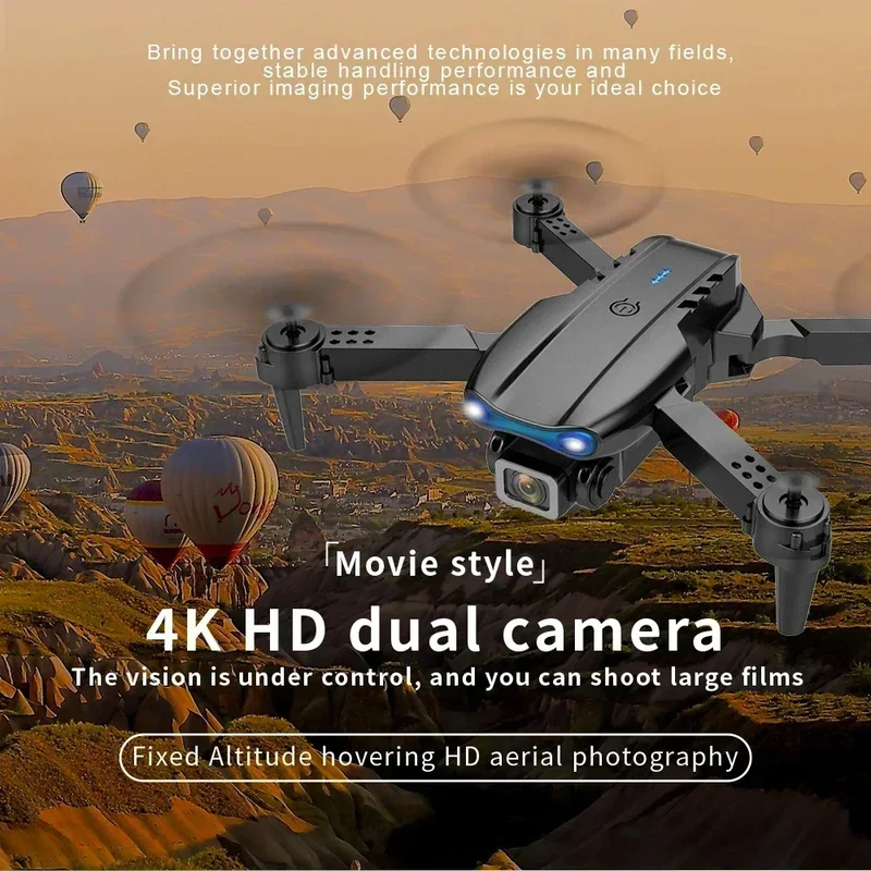 New E99Pro RC Drone 4K Professinal With 1080P Wide Angle HD Camera Foldable Helicopter WIFI FPV Height Hold Gift Toy