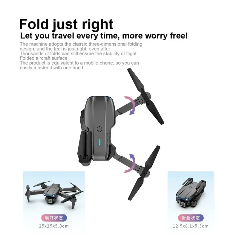 New E99Pro RC Drone 4K Professinal With 1080P Wide Angle HD Camera Foldable Helicopter WIFI FPV Height Hold Gift Toy