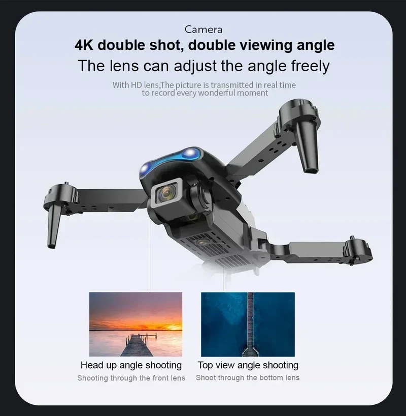 New E99Pro RC Drone 4K Professinal With 1080P Wide Angle HD Camera Foldable Helicopter WIFI FPV Height Hold Gift Toy