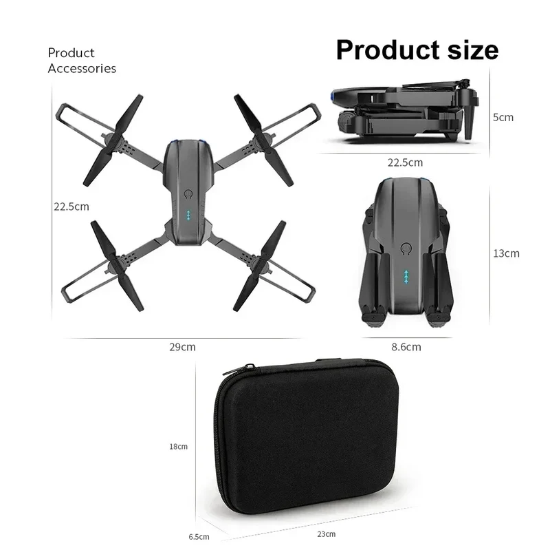 New E99Pro RC Drone 4K Professinal With 1080P Wide Angle HD Camera Foldable Helicopter WIFI FPV Height Hold Gift Toy