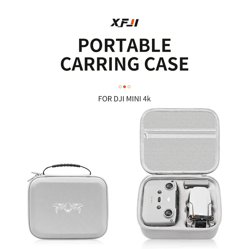 XFJI Storage Bag Protective Carrying Case PU Leather Handbag for DJI Mini 4K/Mini 2SE/Mini 2 Drone Controller Accessories