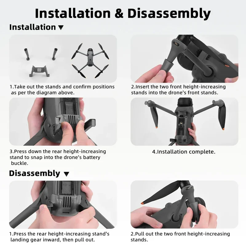 For DJI Mavic 4 Pro Accessories Propeller Holder Strap and Landing Gear Tripod Stand Support Leg Drone Protector