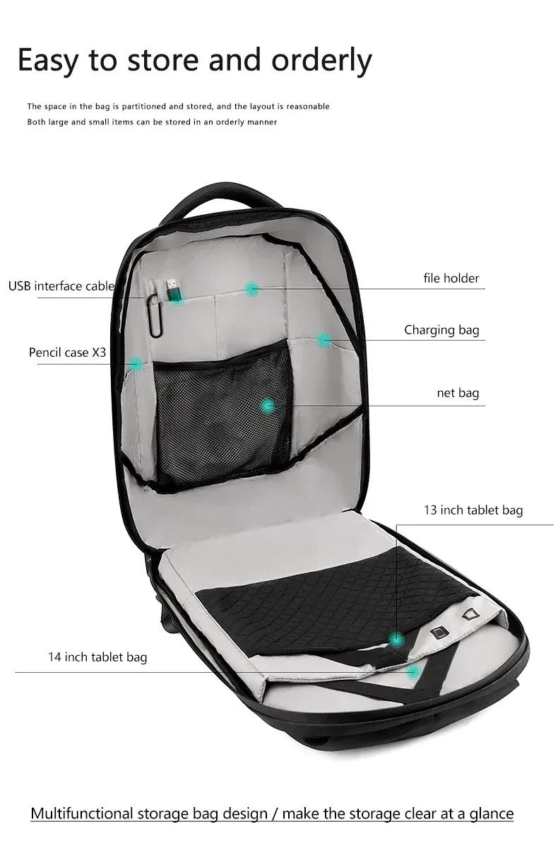 Led Backpack with Programmable Full Color Screen, Motorcycle Backpack, Waterproof Shoulder Travel Backpack, Christmas Gift Bag