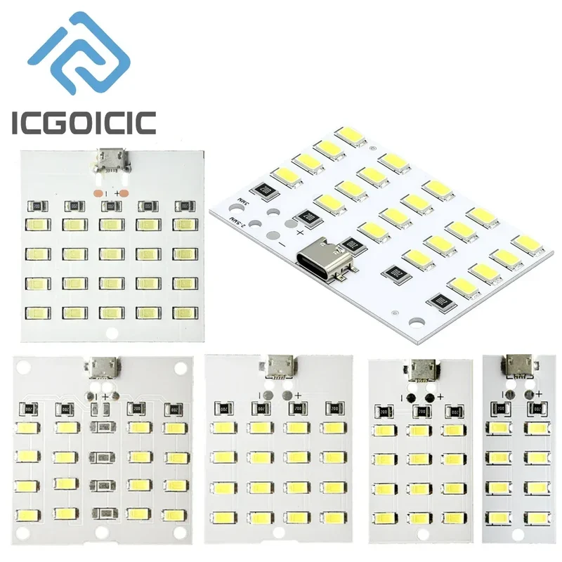 5730 SMD LED Light Panel 5V 450mA Micro USB Powered for Emergency Night Lamp Mobile Charger
