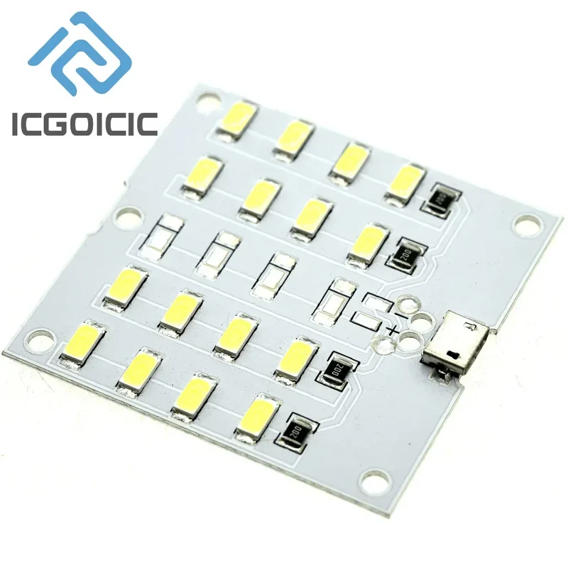 5730 SMD LED Light Panel 5V 450mA Micro USB Powered for Emergency Night Lamp Mobile Charger