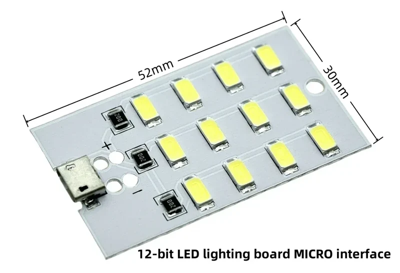 5730 SMD LED Light Panel 5V 450mA Micro USB Powered for Emergency Night Lamp Mobile Charger