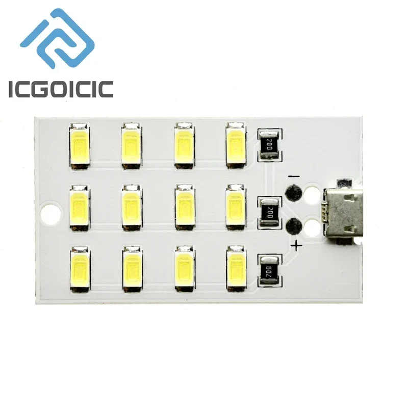 5730 SMD LED Light Panel 5V 450mA Micro USB Powered for Emergency Night Lamp Mobile Charger