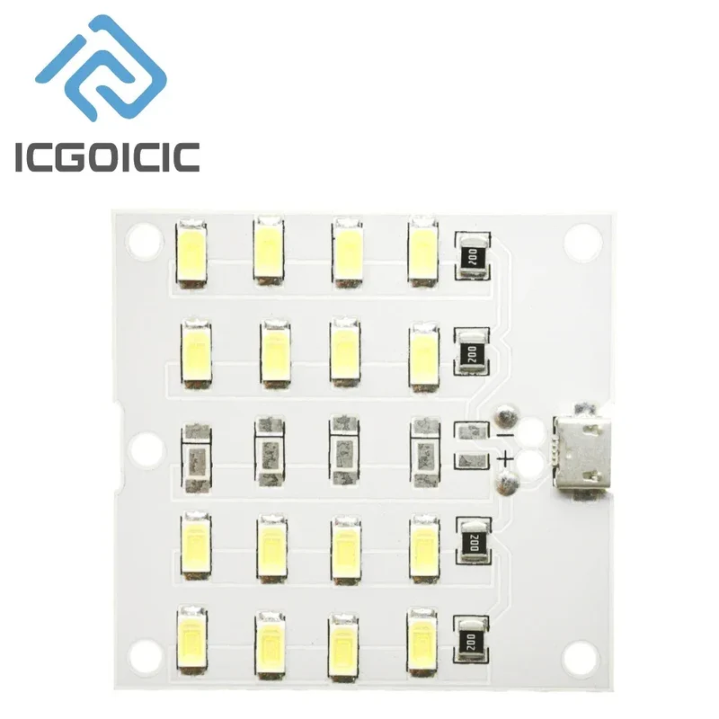 5730 SMD LED Light Panel 5V 450mA Micro USB Powered for Emergency Night Lamp Mobile Charger