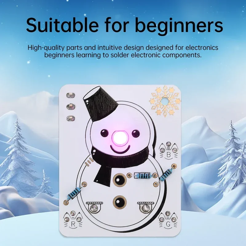 Ice and snow themed LED snowman electronic beginner learning welding fun DIY kit LED light-emitting tube module DIY snowman kit