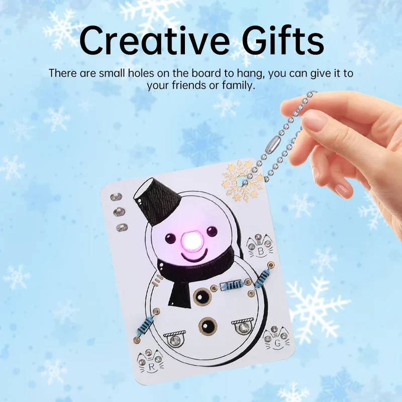 Ice and snow themed LED snowman electronic beginner learning welding fun DIY kit LED light-emitting tube module DIY snowman kit