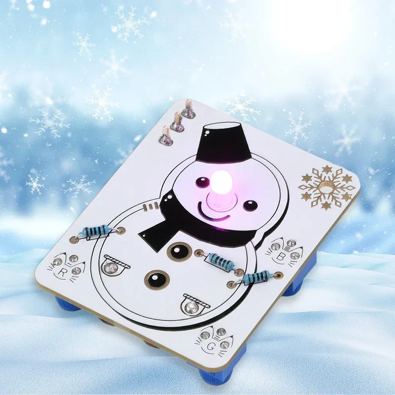 Ice and snow themed LED snowman electronic beginner learning welding fun DIY kit LED light-emitting tube module DIY snowman kit