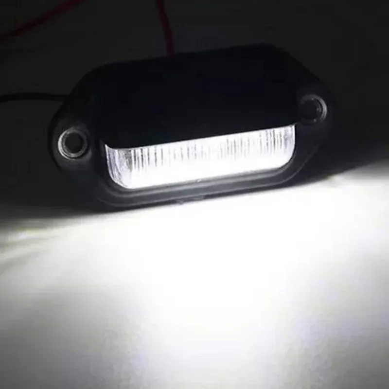 6 LED Universal Car License Light for SUV Truck Trailer Van Tag Step Lamp White Bulbs Car License Plate Lights Car Accessories