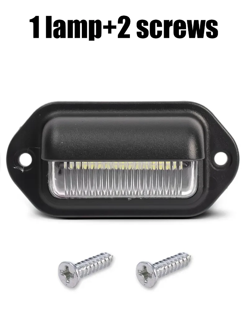 6 LED Universal Car License Light for SUV Truck Trailer Van Tag Step Lamp White Bulbs Car License Plate Lights Car Accessories