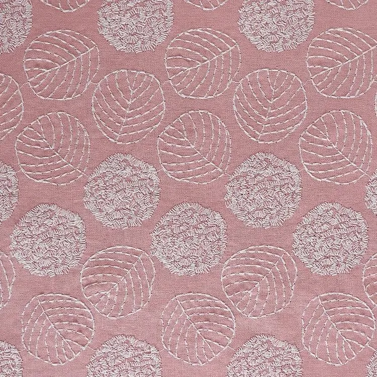 Width 120 cm Plain Embroidery Leaves Flowers Fabric Cotton Linen Rayon Viscose Fabric for Pillow Home Textile Fashion Dress Bag