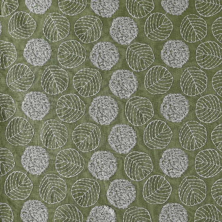 Width 120 cm Plain Embroidery Leaves Flowers Fabric Cotton Linen Rayon Viscose Fabric for Pillow Home Textile Fashion Dress Bag