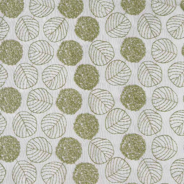 Width 120 cm Plain Embroidery Leaves Flowers Fabric Cotton Linen Rayon Viscose Fabric for Pillow Home Textile Fashion Dress Bag
