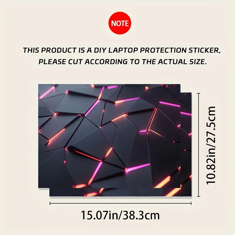 2-Pack Pattern Laptop Art Cyberpunk Decal Case, Universal Netbook Skin Stickers Non-Reusable Laptop Skin