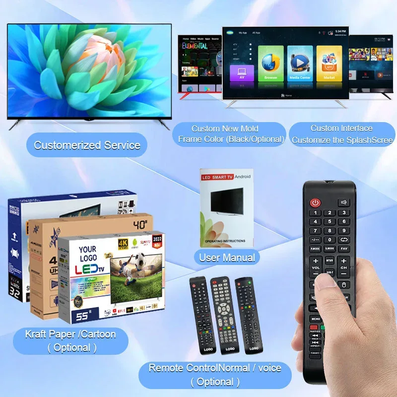 Foreign trade export 32-inch 42-inch 55-inch 65-inch 85-inch LCD TV 4k ultra-clear large-screen smart TV