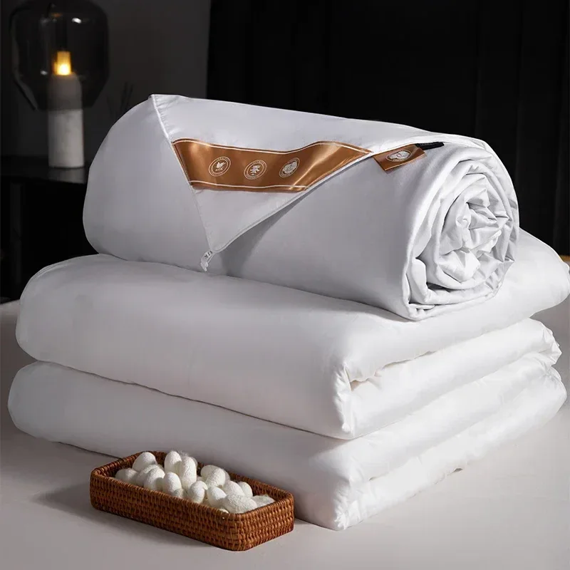 silk quilt Queen King size Hand-made Silk quilts Comforter Crafted with 100% Pure Silk Floss for winter summer all seasons