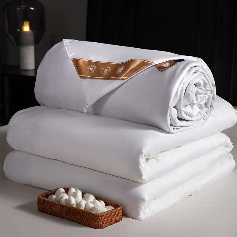 silk quilt Queen King size Hand-made Silk quilts Comforter Crafted with 100% Pure Silk Floss for winter summer all seasons