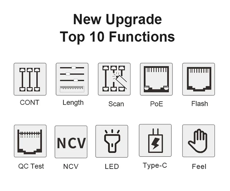 NOYAFA NF-8209S Network Cable Tester Cable Tracker Cat5 Cat6 PoE Tester Detect Length Continuity Test with NCV & Lamp