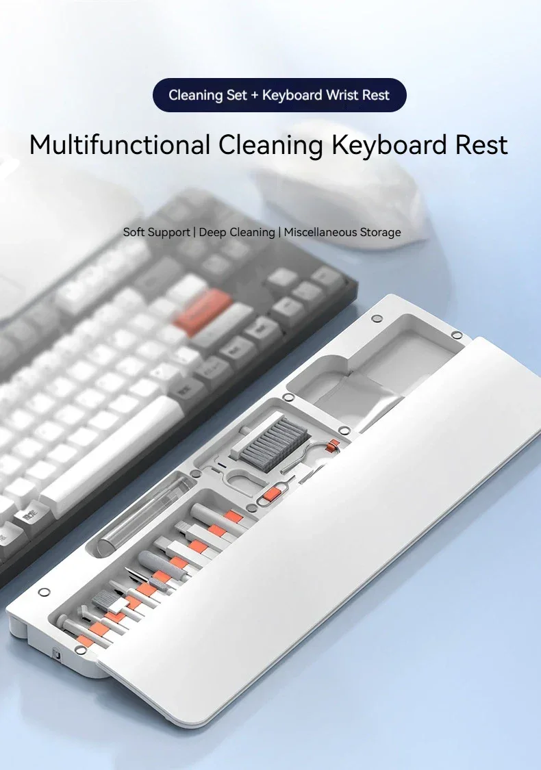 22-in-1 Multifunctional Cleaning Set Office Wristband Keyboard Support Leather Sponge Hand Holder Keyboard Palm Tray