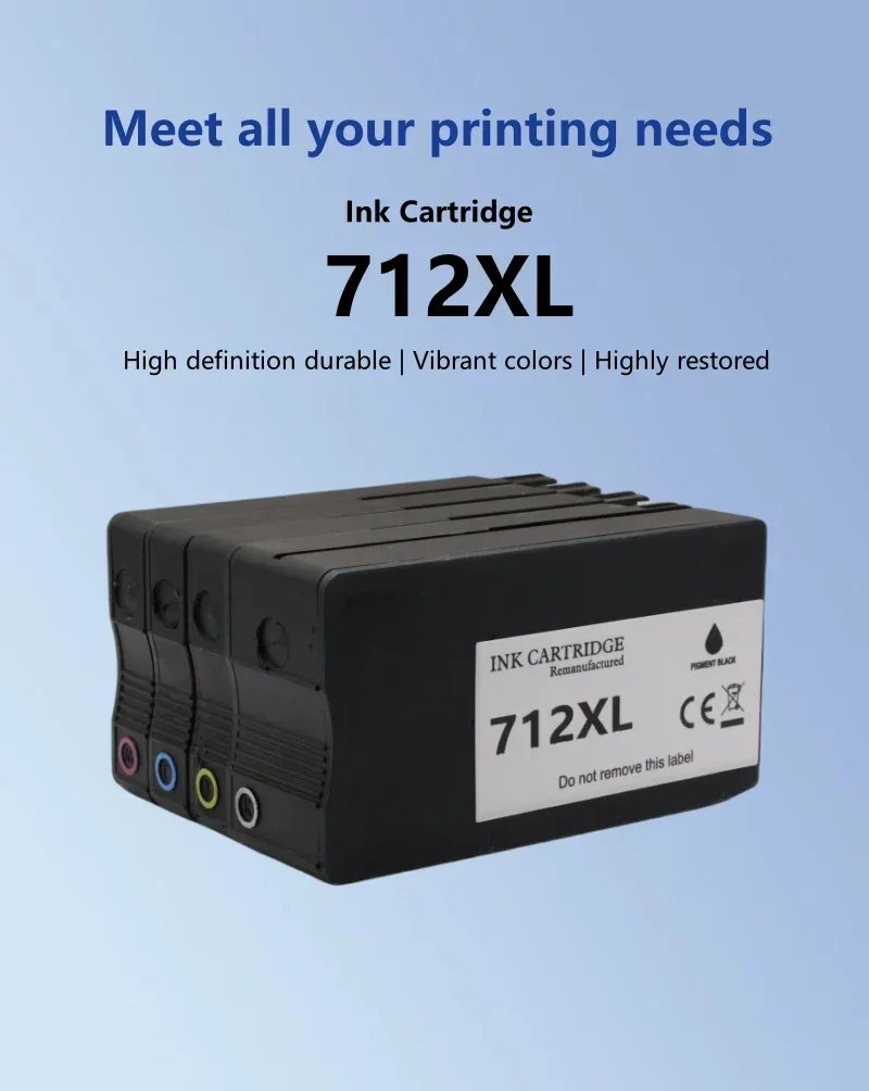 Compatible 712 XL 712XL Ink Cartridge 3ED71A 3ED67A for HP712 for HP DesignJet T210 T230 T250 T650 T630 Inkjet Printer