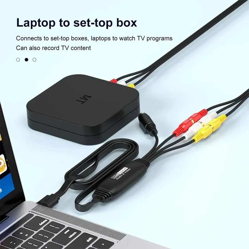 RCA AV To USB 2.0 Video Capture Card Old VHS TV DVD VCR to Digital Files Adapter for Laptop Desktop PC Support OBS