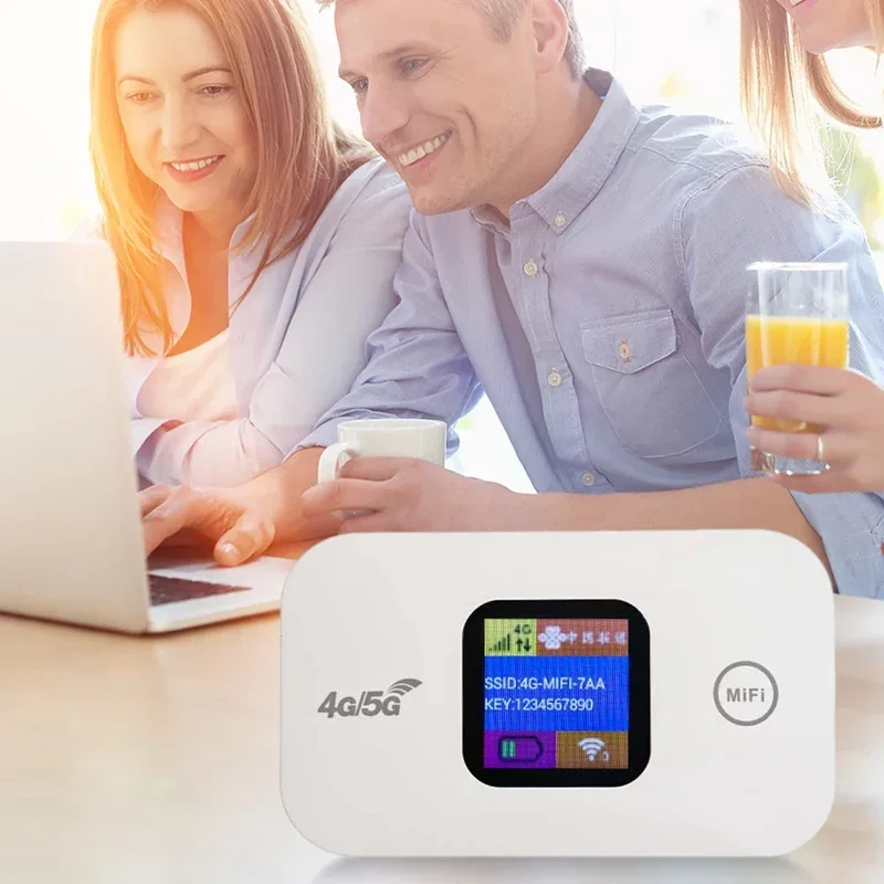 4G LTE Mini Outdoor Hotspot Sim Card Slot Wireless Router 2100mAh Portable Network Hotspot Device Colorful LED Display