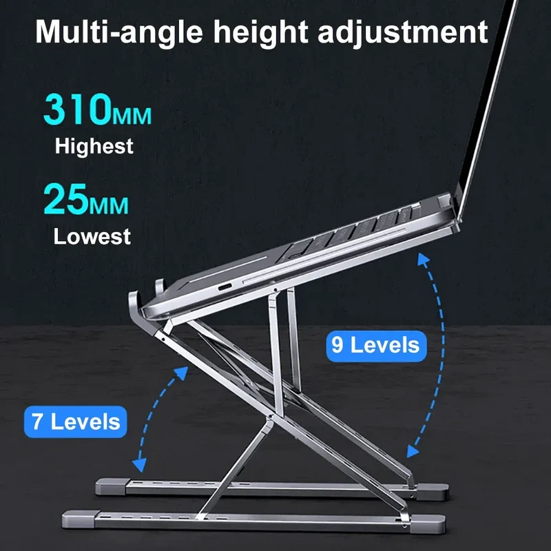 CMASO NEW N8 Adjustable Laptop Stand Aluminum for Macbook Tablet Notebook Stand Table Cooling Pad Foldable Laptop Holder A