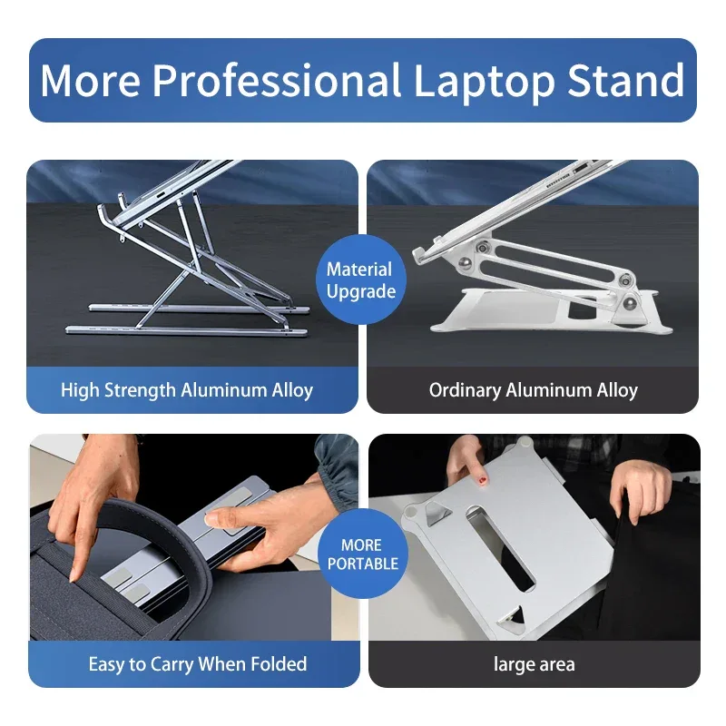 CMASO NEW N8 Adjustable Laptop Stand Aluminum for Macbook Tablet Notebook Stand Table Cooling Pad Foldable Laptop Holder A