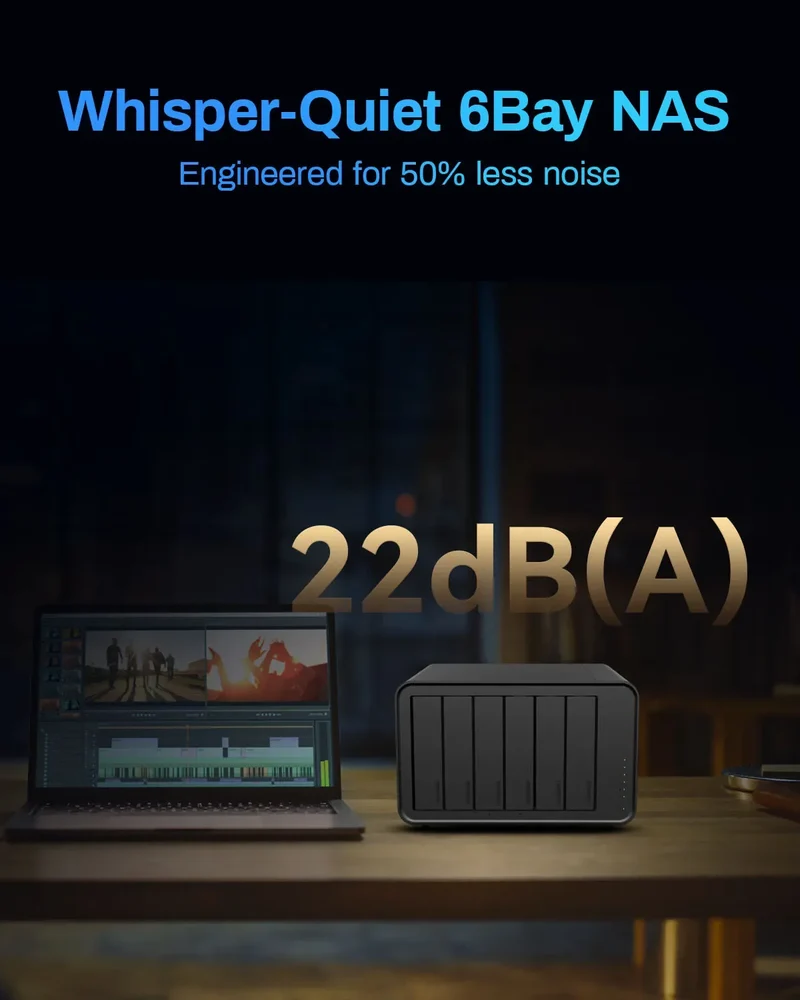 TERRAMASTER F6-424 NAS Storage 6bay - N95 Quad Core CPU, 8GB DDR5 RAM, 2.5GbE Port X2, Network Attached Storage (Diskless))