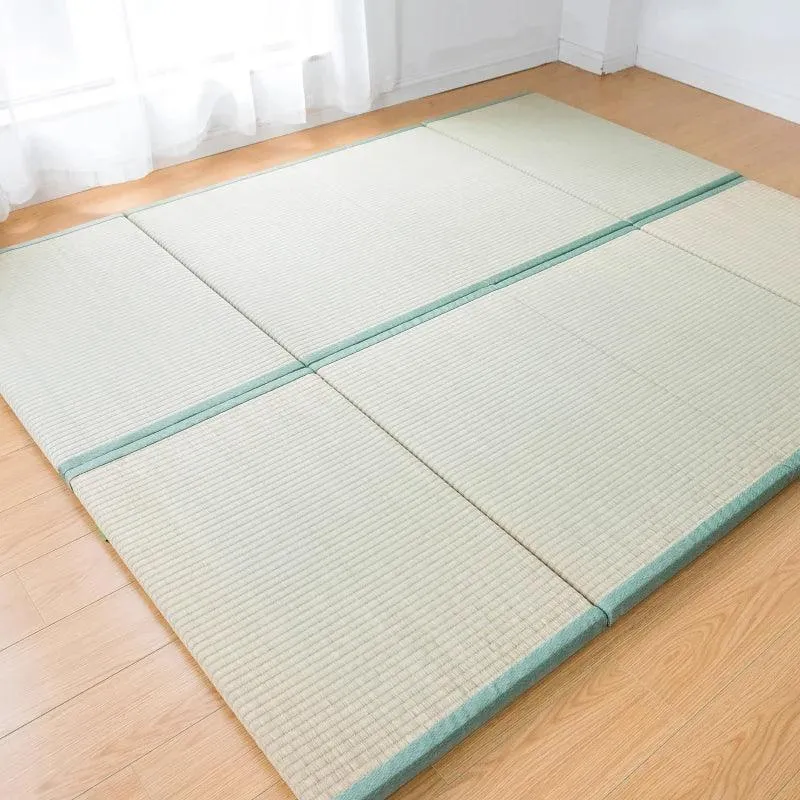 Folding JapaneseComfortable Tatami Mattress Mat Rectangle Large Foldable Floor Straw Mat For Sleeping Tatami Mat Flooring