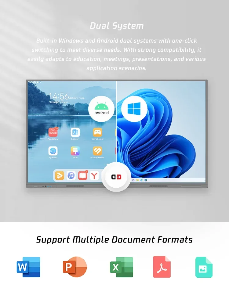Smart LED Touch TV With Android WiFi 4K 50 55 65 75 Inch Smart Touch TV-Customizable Size OEM/ODM Karaoke TV Motherboard