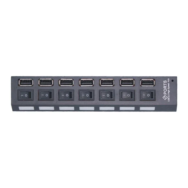 7 Ports USB 2.0 Hub Usb HUB 2.0 Multi USB Splitter Hub Multiple USB Expander 2.0 USB Hub 7 in 1 with On/Off Switch For PC Laptop